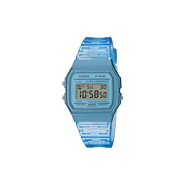 Casio POP F-91WS-2DF Retro Blue Digital Watch - View 1