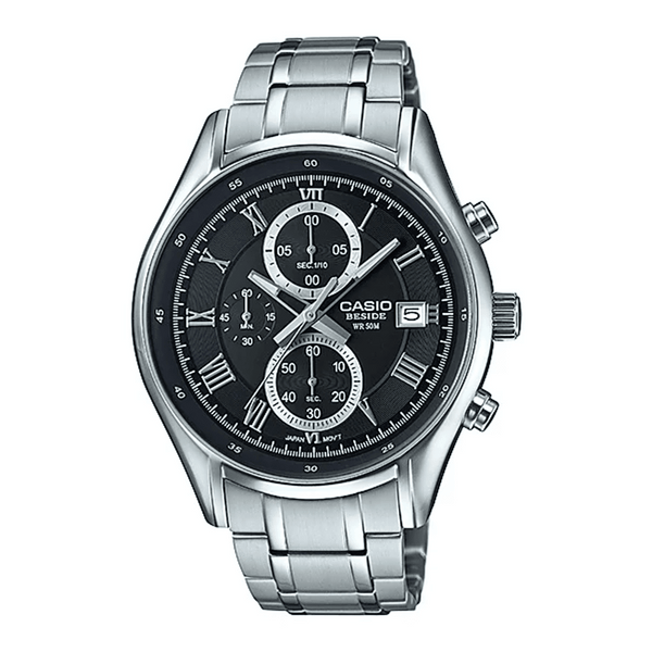 Casio Black Stainless Steel Men's Dress Watch BEM-512D-1AVDF - View 1