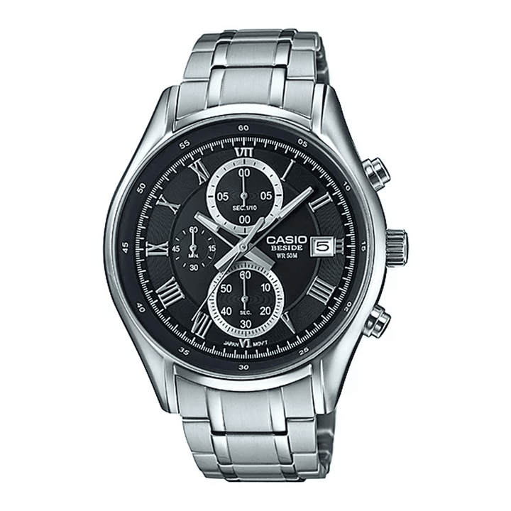 Casio Black Stainless Steel Men's Dress Watch BEM-512D-1AVDF - View 1