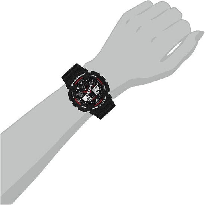 Casio G-Shock GA-100-1A4ER: The Red Accent Warrior - View 6