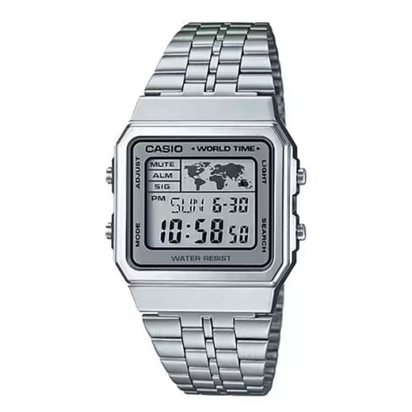 Casio Vintage A500WA-7 Digital Silver Watch - View 1