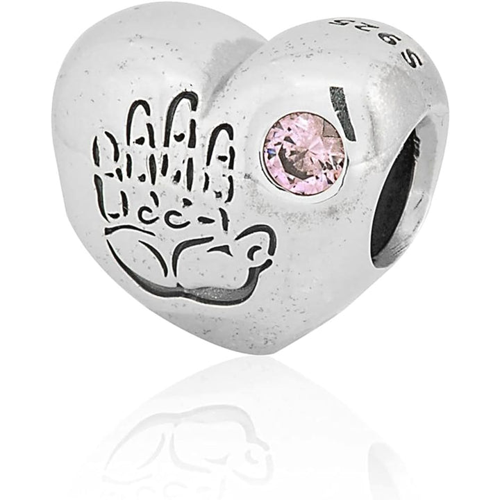 Pandora Baby Girl Handprint Charm 791280PCZ - View 3