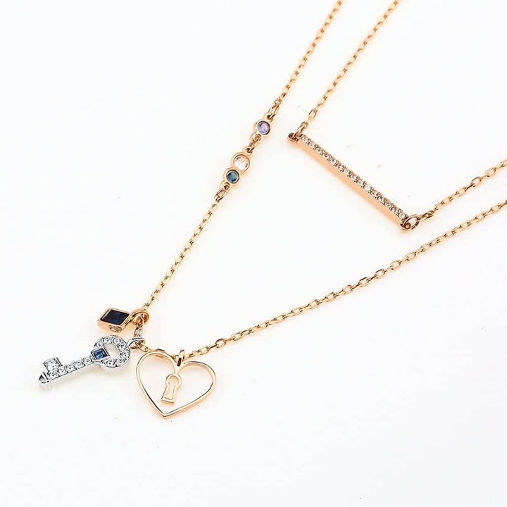Swarovski Glowing Key Necklace - Captivating Blue - View 2