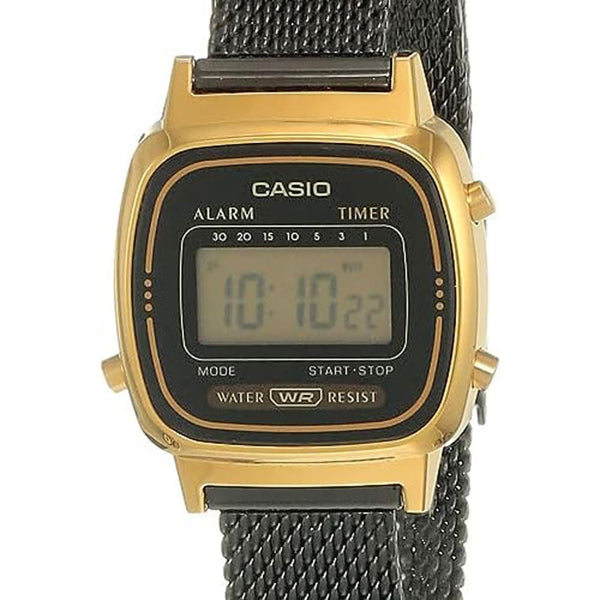 Casio Vintage LA670WEMB-1DF Gold Mesh Digital Watch - View 1