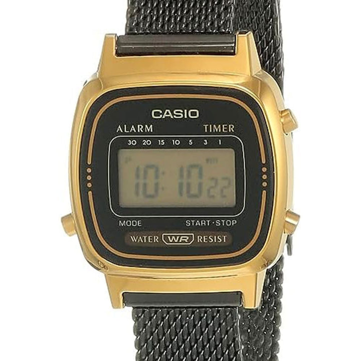 Casio Vintage LA670WEMB-1DF Gold Mesh Digital Watch - View 1