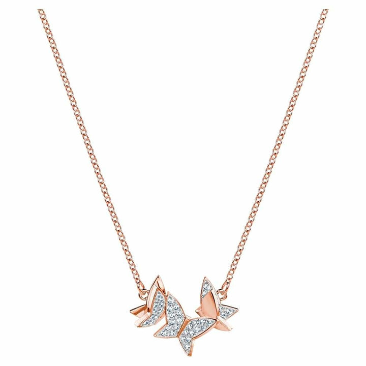 Swarovski Lilia Rose Gold Butterfly Necklace 5382366 - View 2