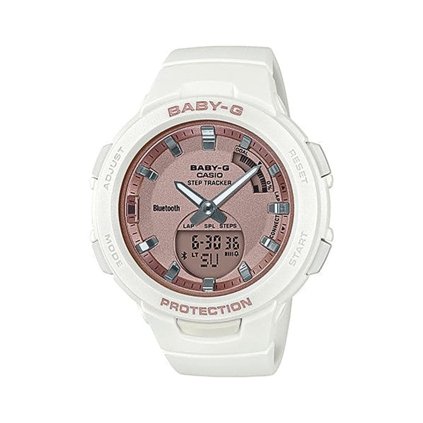 Casio Baby-G BSA-B100MF-7ADR Pink & White Bluetooth Fitness Watch - View 1