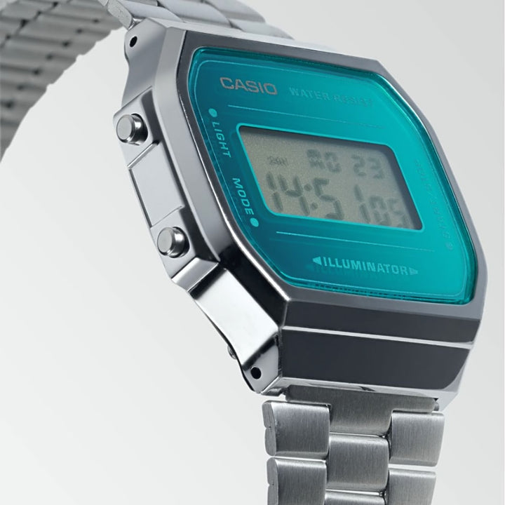 Casio Vintage A168WEM-2EF Stainless Steel Digital Watch - View 2