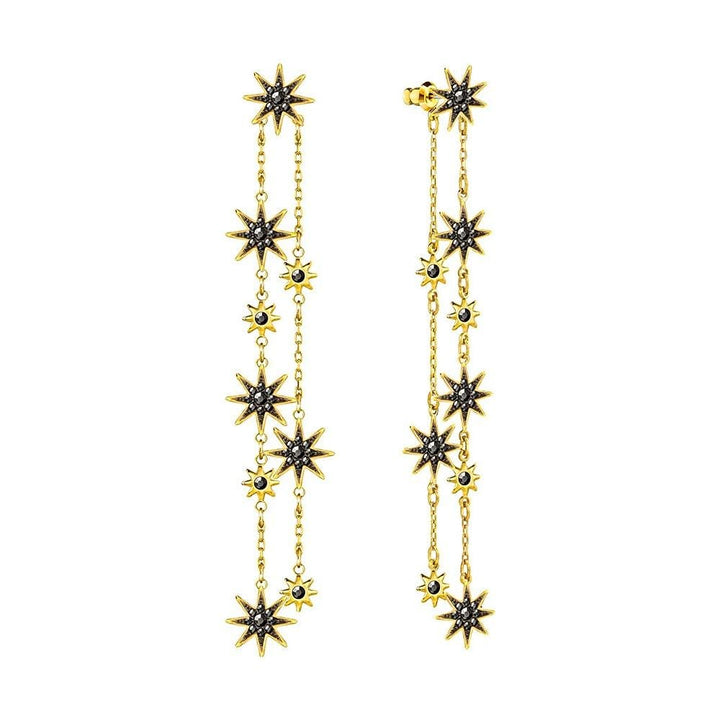 Swarovski Firework Earring Jackets, Gold & Black #5230295 - View 1
