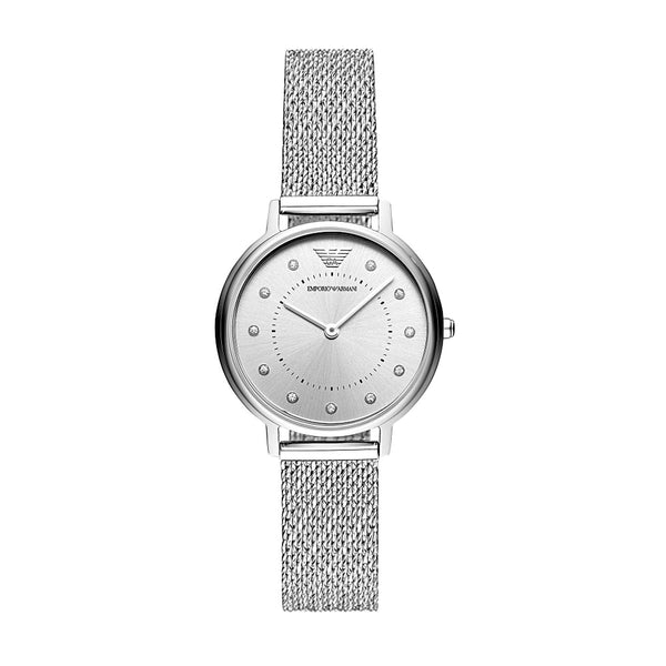 Armani AR11128 Ladies' Silver Mesh Watch - View 1