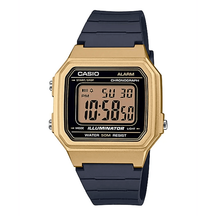 Casio Digital W-217HM-9AVDF Unisex Watch - Black & Gold - View 1