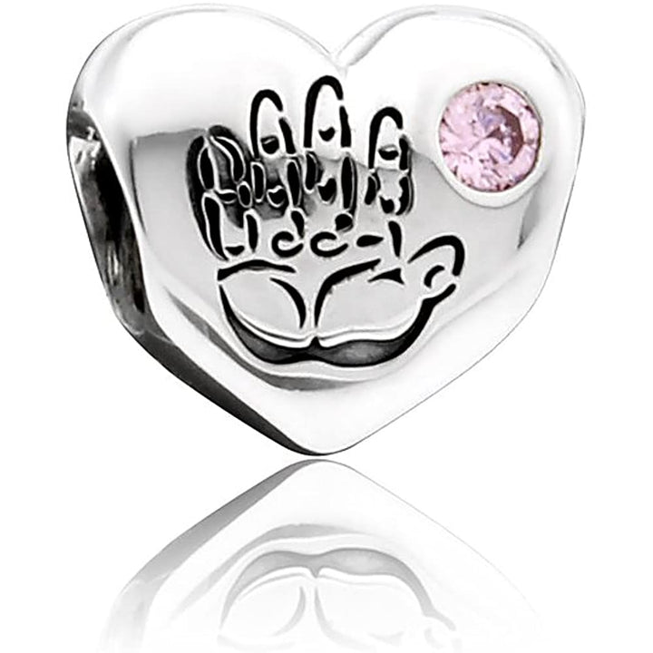 Pandora Baby Girl Handprint Charm 791280PCZ - View 1