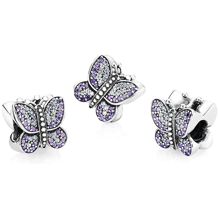 Pandora Sparkling Purple Butterfly Charm 791257ACZ - View 3