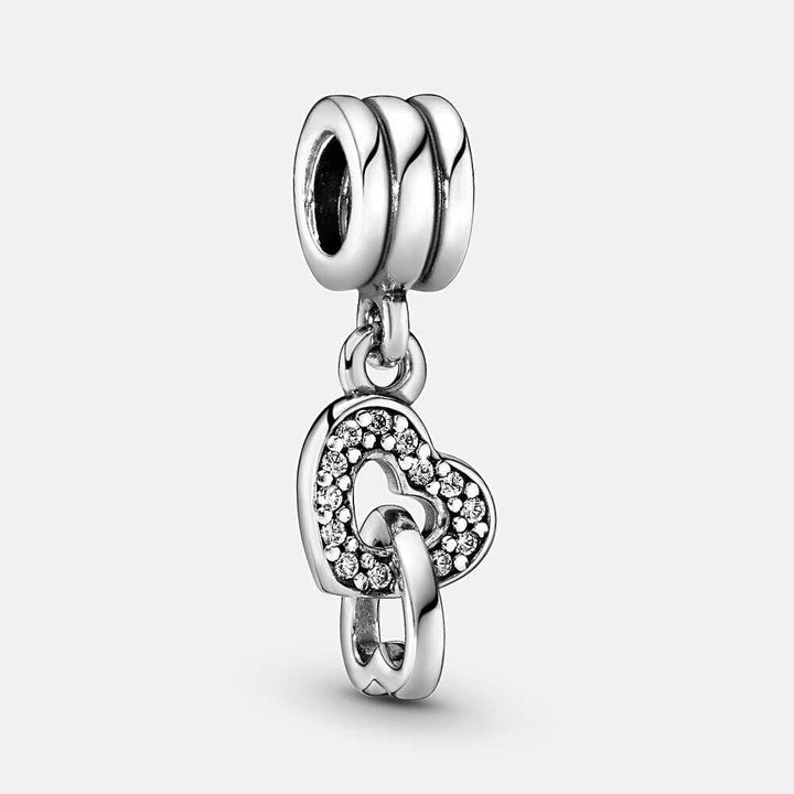 Pandora Interlocking Hearts CZ Pendant 791242CZ - View 2