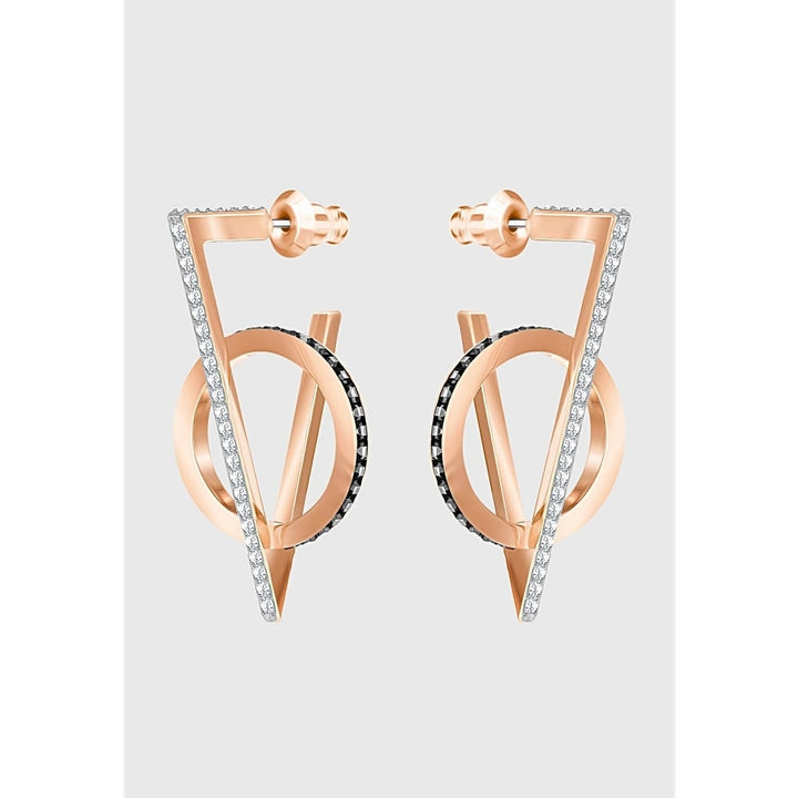 Swarovski Hero Triangle Earrings: Gray & Rose Gold (5354757) - View 2
