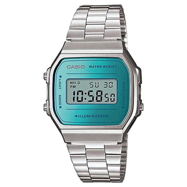 Casio Vintage A168WEM-2EF Stainless Steel Digital Watch - View 1