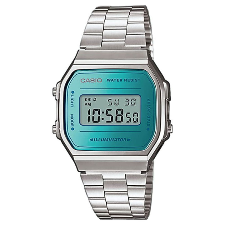 Casio Vintage A168WEM-2EF Stainless Steel Digital Watch - View 1