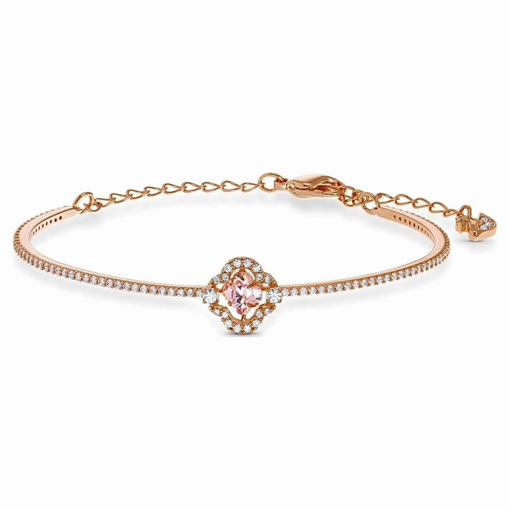 Swarovski Sparkling Dance Clover Bangle, Rose Gold-Tone, 5516476 - View 1