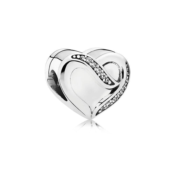 Pandora Heart Charm 791816CZ - Sterling Silver & Cubic Zirconia - View 1