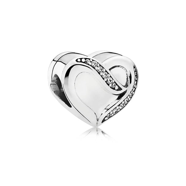 Pandora Heart Charm 791816CZ - Sterling Silver & Cubic Zirconia - View 1