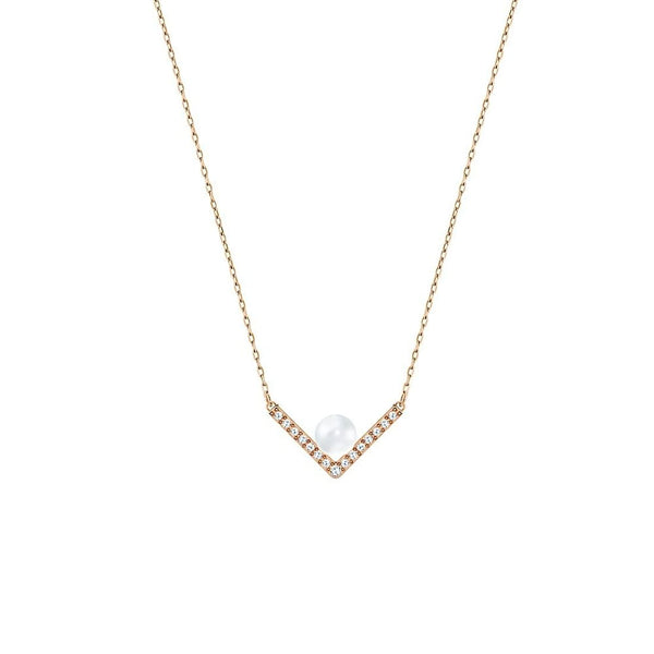 Swarovski Edify Pearl & Crystal Necklace - Rose Gold, 5186847 - View 1