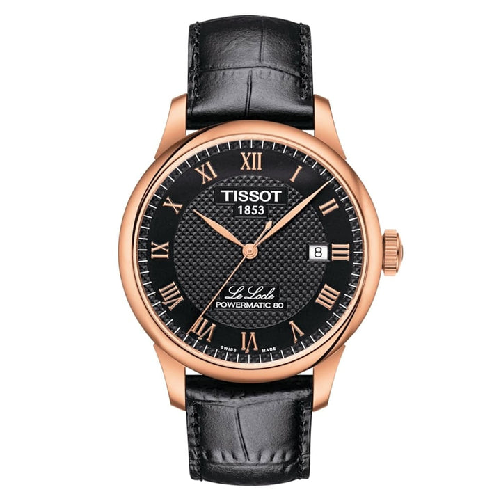 Tissot Le Locle Powermatic 80 Black Dial Rose Gold T0064073605300 - View 1