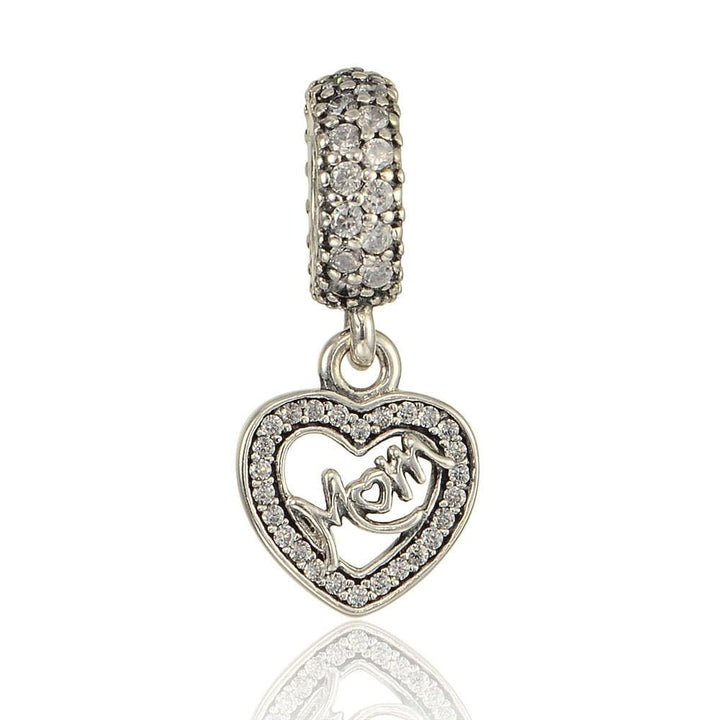Pandora Mum Dangle Charm, Silver & CZ #791521CZ - View 1