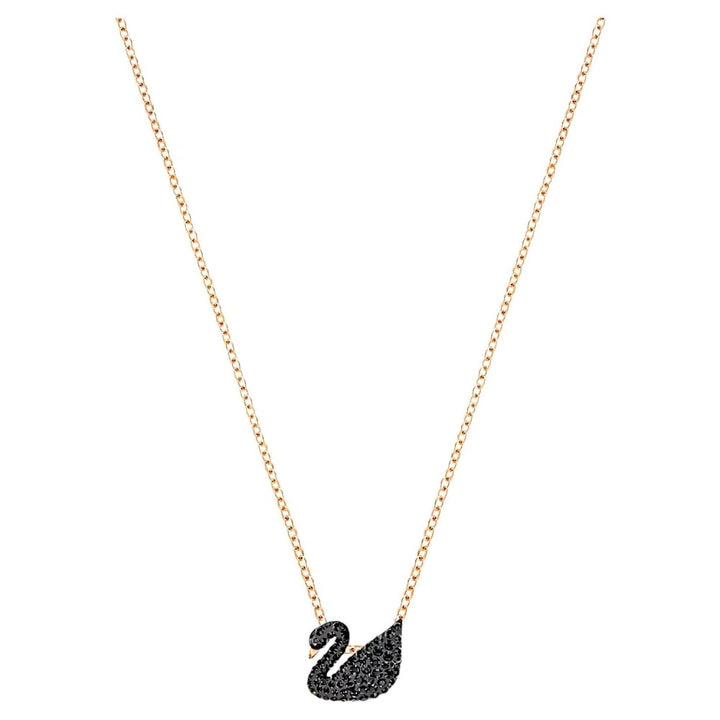 Swarovski Iconic Swan Black & Rose Gold Pendant - 5204134 - View 1