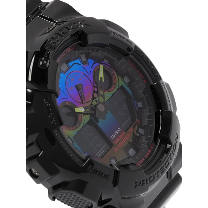 Casio G-Shock GA-100RGB-1AER Black Resin Analog-Digital Watch - View 3