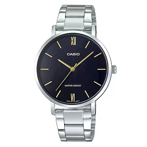 Casio MTP-VT01D-1BUDF Men's Minimalist Stainless Steel Watch - View 1