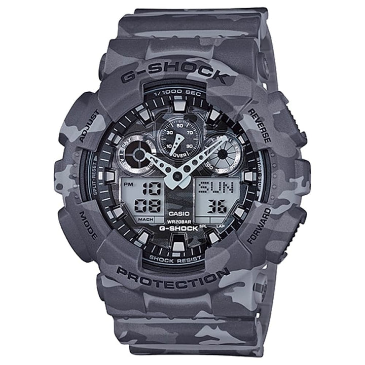 Casio G-Shock GA100CM-8A Gray Camo Analog-Digital Watch - View 1