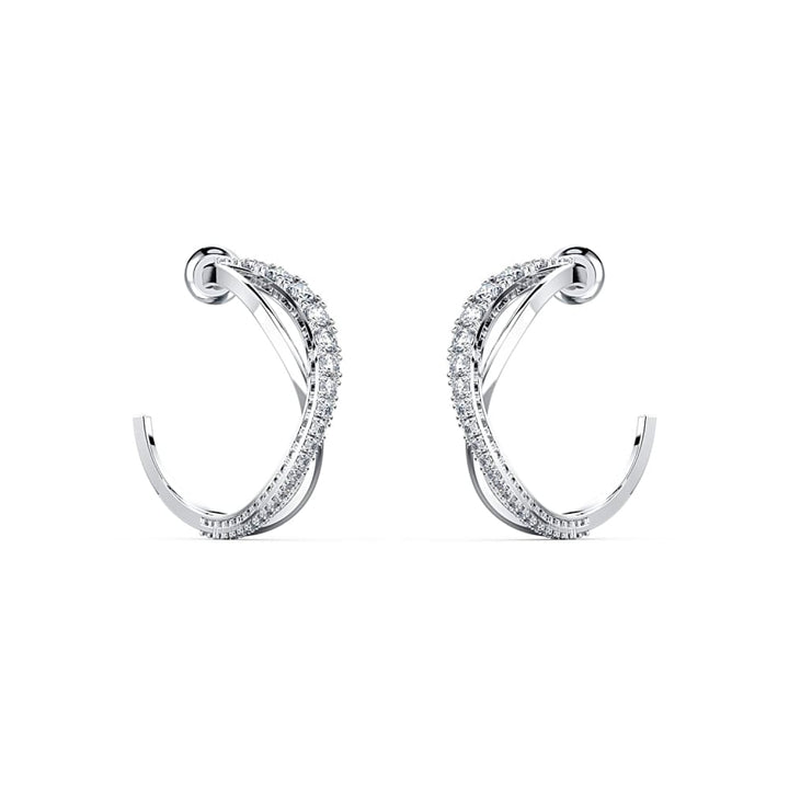 Swarovski Twist White Hoop Earrings 5563908 - View 2