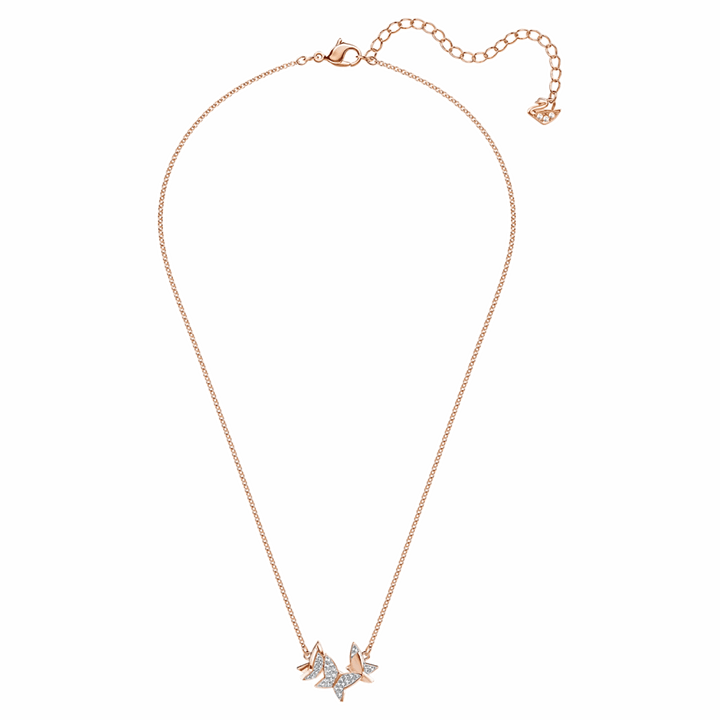 Swarovski Lilia Rose Gold Butterfly Necklace 5382366 - View 3