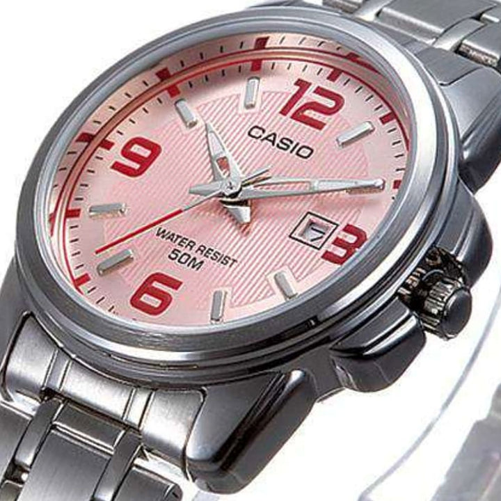 Casio Ladies' LTP-1314D-5AVDF Silver & Pink Dress Watch - View 2