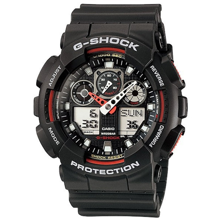 Casio G-Shock GA-100-1A4ER: The Red Accent Warrior - View 2