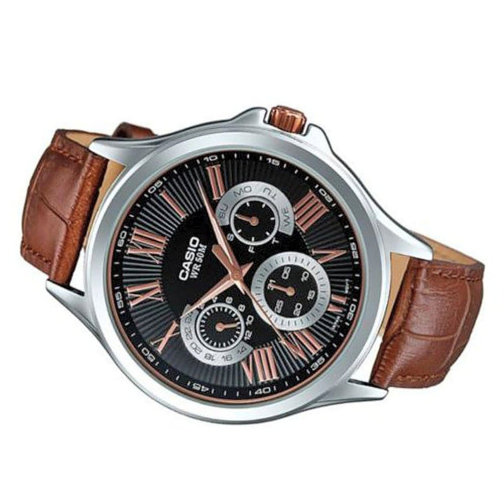 Casio Enticer MTP-E308L-1AVDF Men's Leather Watch - View 2