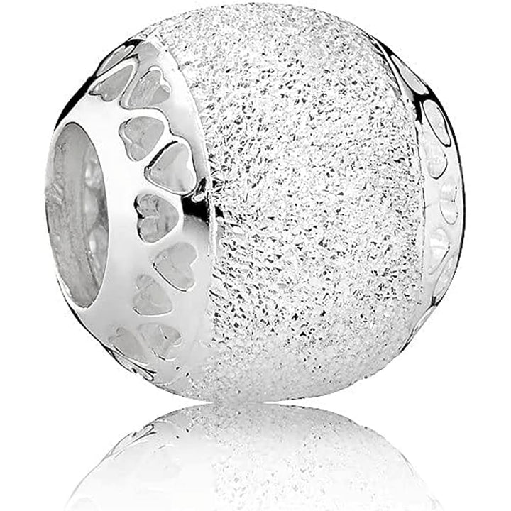 Pandora Glittering Heart Charm 792097 - Sterling Silver Shimmer - View 1