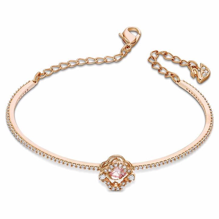 Swarovski Sparkling Dance Clover Bangle, Rose Gold-Tone, 5516476 - View 2