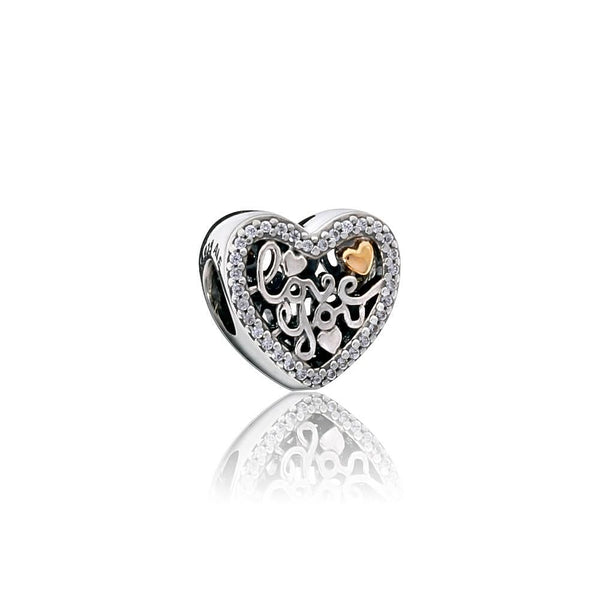 Pandora Love You Openwork Heart Charm 792037CZ - View 1