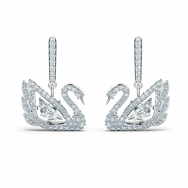Swarovski Dancing Swan Earrings - White 5514420 - View 1