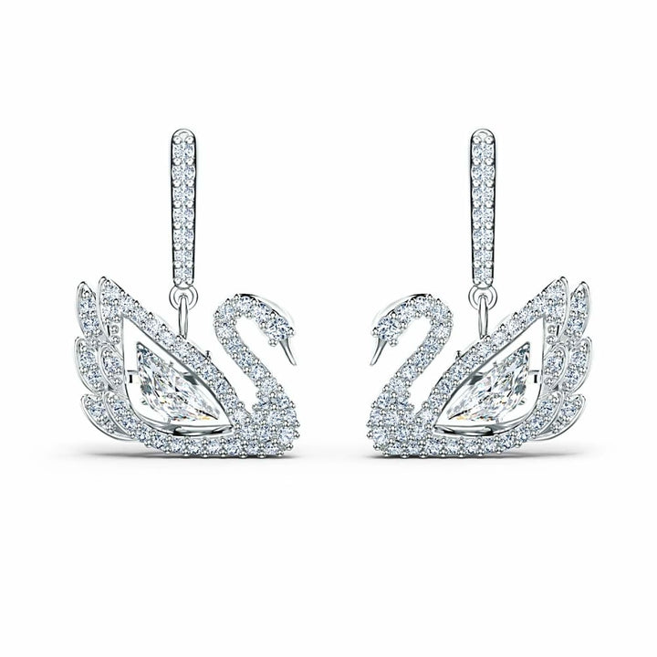 Swarovski Dancing Swan Earrings - White 5514420 - View 1