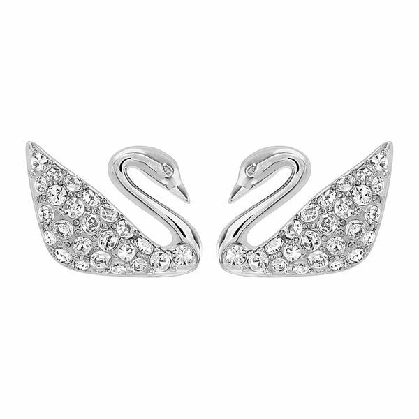 Swarovski Swan Earrings: Rhodium Plated Crystal Elegance (Model 1116357) - View 1