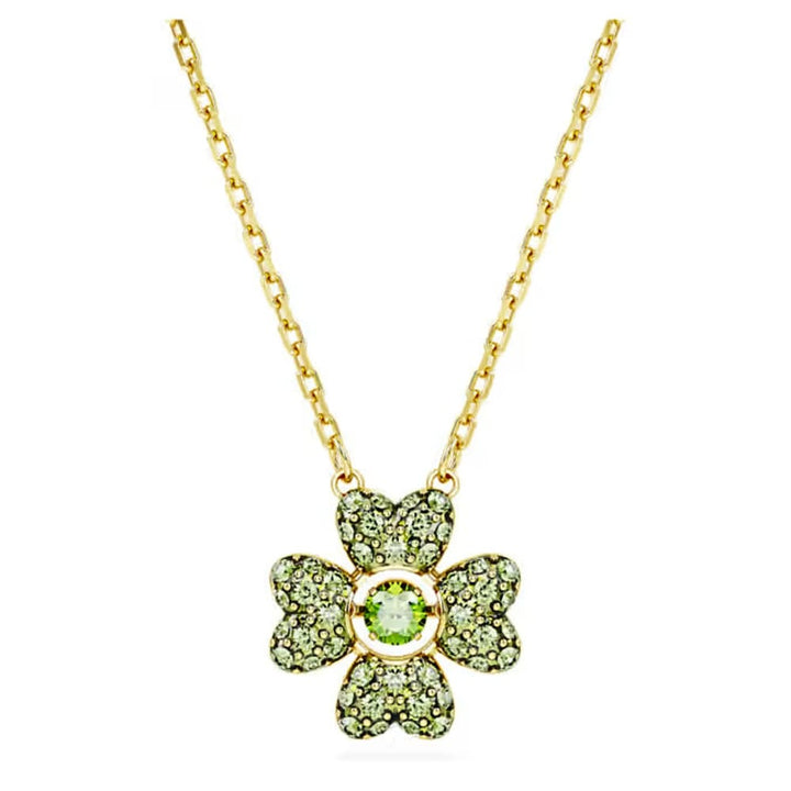 Swarovski Idyllia Clover Pendant, Green & Gold 5671144 - View 1