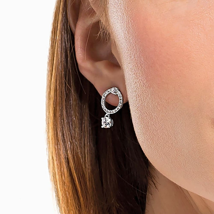 Swarovski Attract Circular Earrings - Sparkling White - View 4