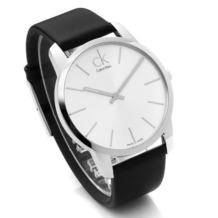 Calvin Klein City K2G211C6 Men's Black Leather Watch - View 2