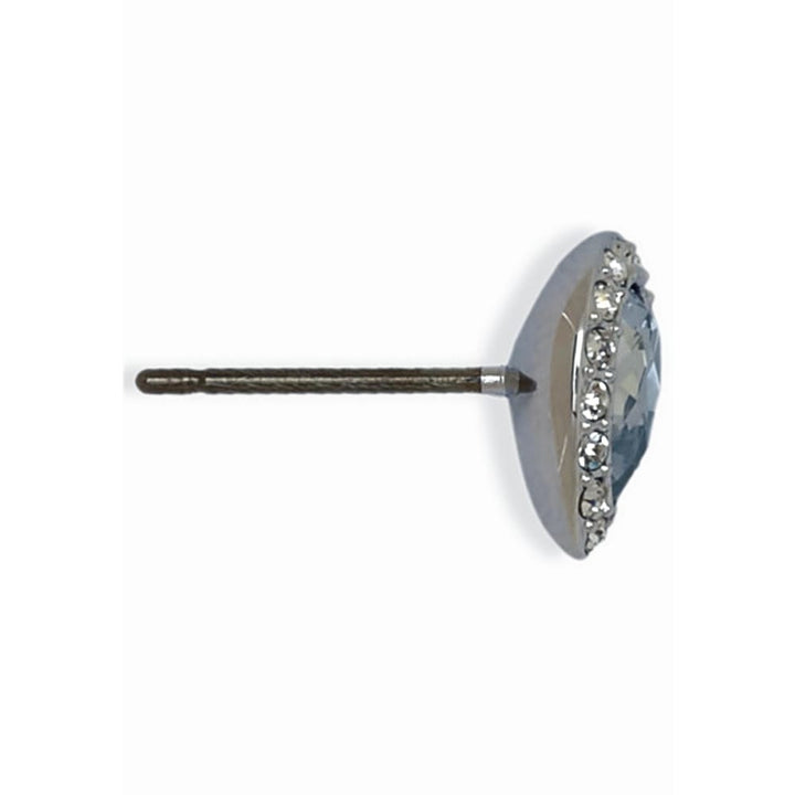 Swarovski Christie Pear Earrings: Rhodium-Plated Blue Crystal (5113783) - View 3