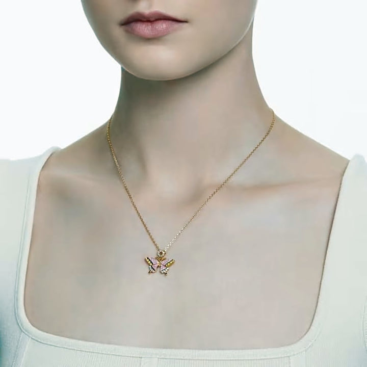 Swarovski Idyllia Butterfly Pendant, 5658857, Gold-Tone - View 5
