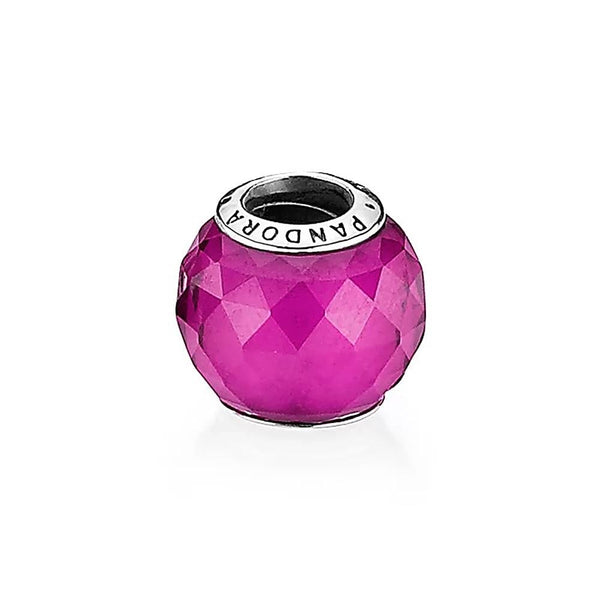 Pandora Abstract Charm 791722SRU - Silver & Synthetic Ruby - View 1