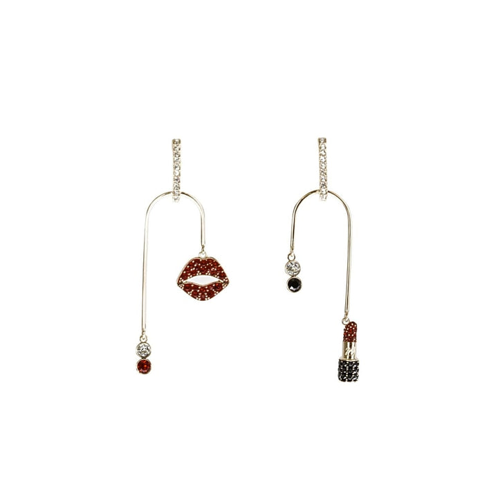 Swarovski Mine Earrings: Rose Gold, Red & Black Crystals (5447857) - View 2