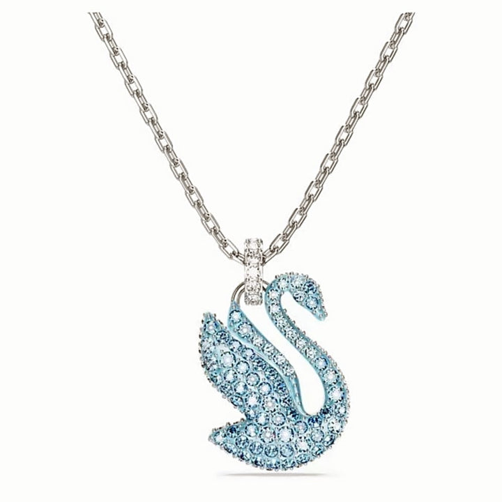 Swarovski Swan Pendant, Medium, Blue, Rhodium Plated, 5660594 - View 1